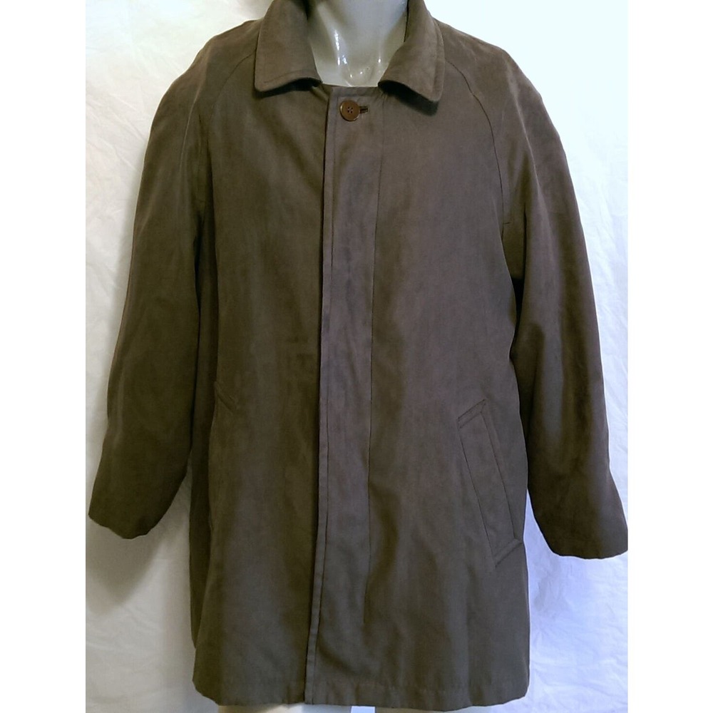 RFT Brown Microsuede Button Down Jacket w/Lining Size 36 Short Rainforest Warm